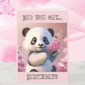 Panda en Cherry Blossom Custom Birthday Kaart