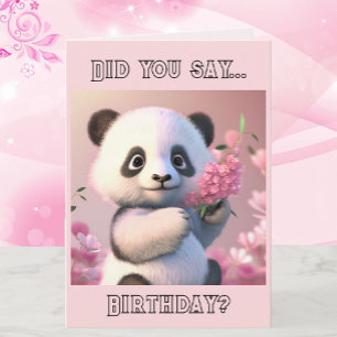 Panda en Cherry Blossom Custom Birthday Kaart