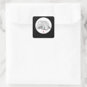 Panda en Dierenvriend polair Beer Vierkante Sticker (Tas)