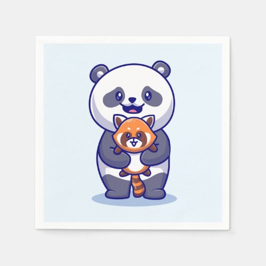Panda en Fox Servet (Voorkant)
