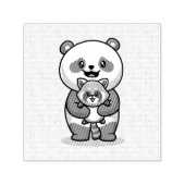 Panda en Fox Zelfinktende Stempel (Design)