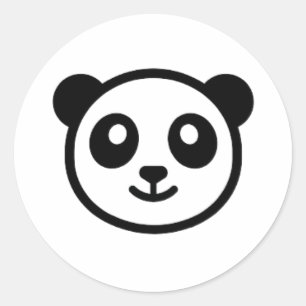 panda en mok ronde sticker