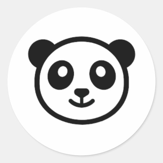 panda en mok ronde sticker (Voorkant)