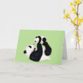 Panda en nieuwe babykaart kaart (Gele Bloem)