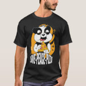 Panda en pizza Mannen zwart T-shirt (Voorkant)