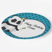 Panda en Polka Dots  Papieren Bordje (Gekanteld)