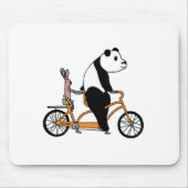 Panda en Rabbit Biking Tandem Bicycle Kinder Muismat (Voorkant)