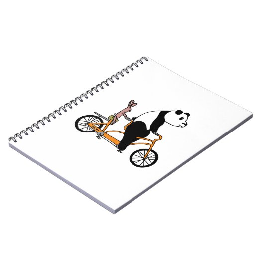 Panda en Rabbit Biking Tandem Bicycle Kinder Notitieboek (Linkerzijde)