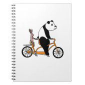 Panda en Rabbit Biking Tandem Bicycle Kinder Notitieboek (Voorkant)