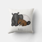 Panda en tapir gepersonaliseerd kind kussen (Achterkant)