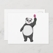 Panda en tulp briefkaart (Voorkant / Achterkant)