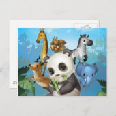 panda en vriend briefkaart (Voorkant / Achterkant)