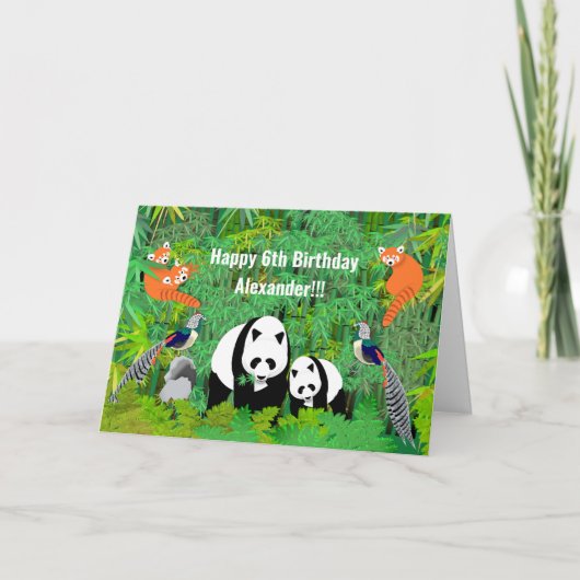 Panda en vrienden in het Bamboe-bos Kaart (Voorkant)