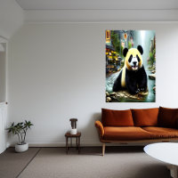 Panda en water in de stad | AI Art Poster
