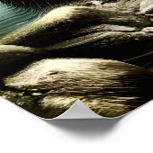 Panda en water in de stad | AI Art Poster (Hoek)