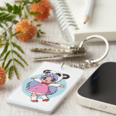 Panda Engel: Schattig Anime Meisje dat Hoog Zweeft Sleutelhanger (Voorkant Rechts)