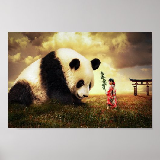 Panda et femme poster (Voorkant)