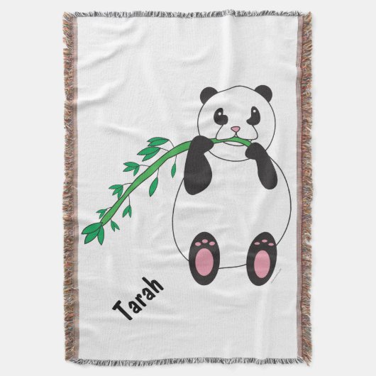 Panda eten bamboe personaliseren deken (Voorkant Verticaal)