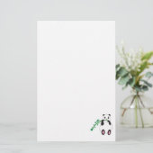Panda Eten Bamboe Stationery Briefpapier (Staand voorkant)