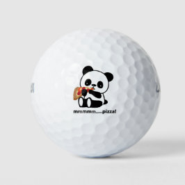 PANDA ETEN PIZZA - schattige golfballen