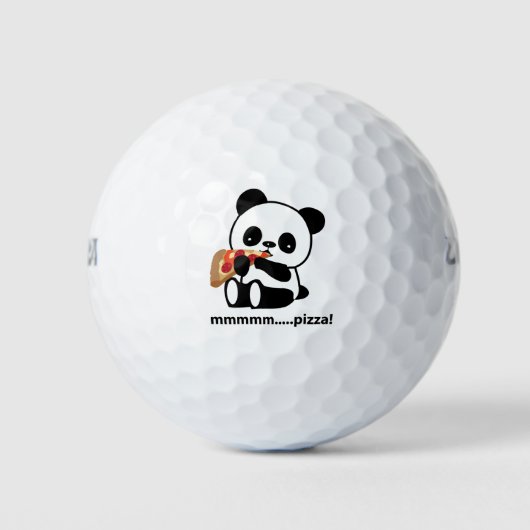 PANDA ETEN PIZZA - schattige golfballen (Voorkant)