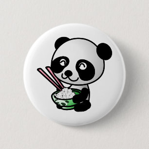 Panda eten ronde button 5,7 cm