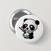Panda eten ronde button 5,7 cm (Voorkant /achterkant)