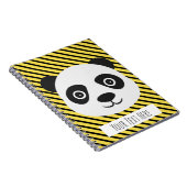 Panda Face Black en White Beer Gellow Custom Text Notitieboek (Rechterzijde)