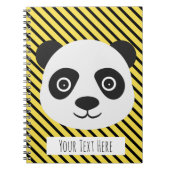 Panda Face Black en White Beer Gellow Custom Text Notitieboek (Voorkant)