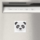 Panda Face Black en White Beer Magneet (Insitu (Vaatwasser))