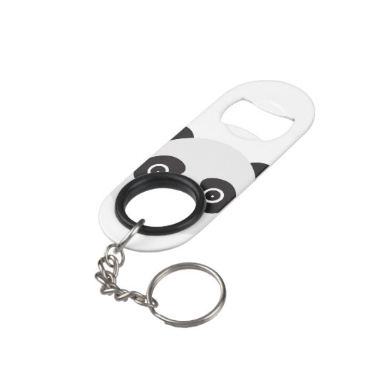 Panda Face Black en White Beer Mini Flessenopener (Achterkant Gekanteld)