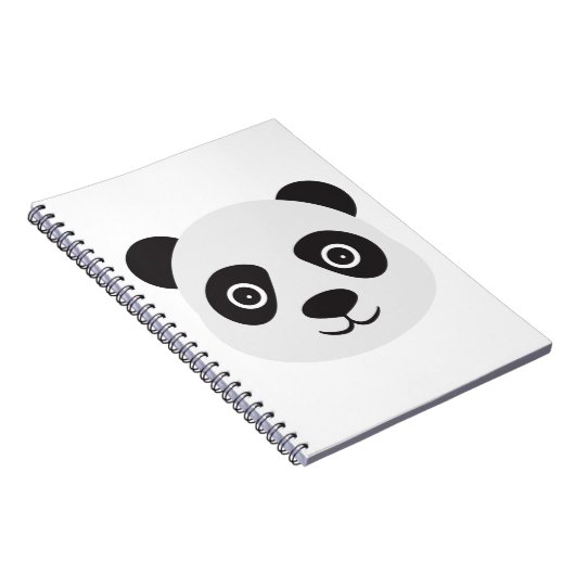 Panda Face Black en White Beer Notitieboek (Rechterzijde)