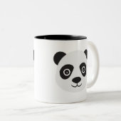 Panda Face Black en White Beer Tweekleurige Koffiemok (Voorkant rechts)
