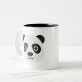 Panda Face Black en White Beer Tweekleurige Koffiemok (Voorkant links)