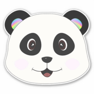 Panda Face Custom-Cut Vinyl Sticker