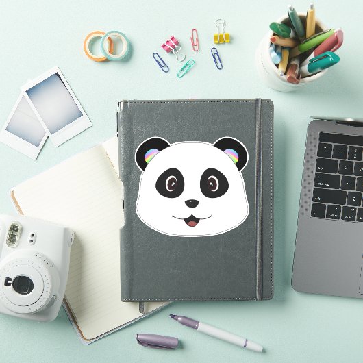 Panda Face Custom-Cut Vinyl Sticker (iPad Cover)