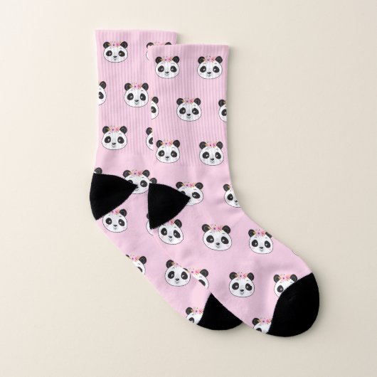 Panda Face Cute Pink Pattern Sokken (Paar)