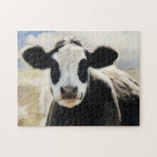 Panda Face Koe Art Boerderij Style Fun Puzzel