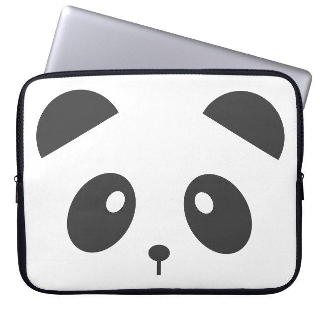 Panda Face Laptop Hoesje Sleeve (Voorkant)