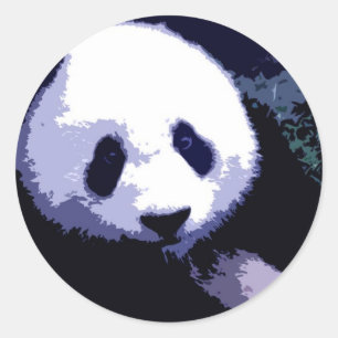 Panda Face Pop Art Ronde Sticker