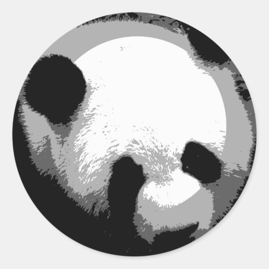 Panda Face Ronde Sticker (Voorkant)