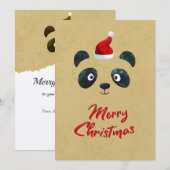 Panda face Santa, kinder Holiday  Feestdagenkaart (Voorkant / Achterkant)