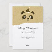 Panda face Santa, kinder Holiday  Feestdagenkaart (Achterkant)