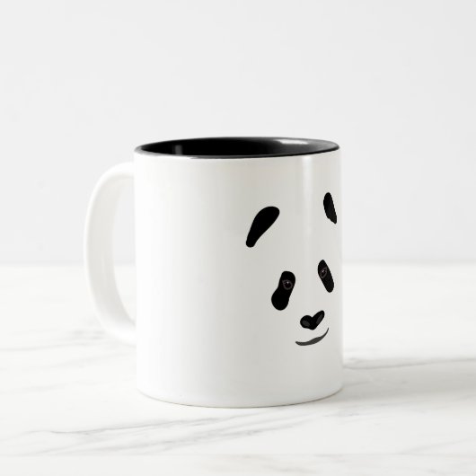Panda Face Tweekleurige Koffiemok (Voorkant links)