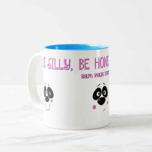 Panda Faces Mok w/ Emerson citaat (Voorkant links)