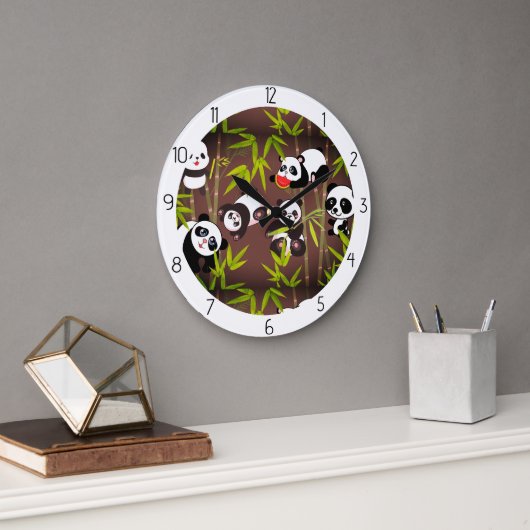 panda familie grote klok (Kantoor)