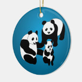 Panda Familie van Drie Aangepaste kerstversiering Keramisch Ornament (Links)
