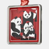 Panda Familie van Vier Kerstmis Premium Ornament (Links)