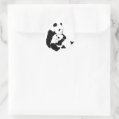 Panda Family Ronde Sticker (Tas)