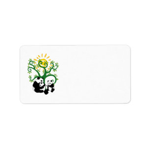 Panda Family Tree Etiket